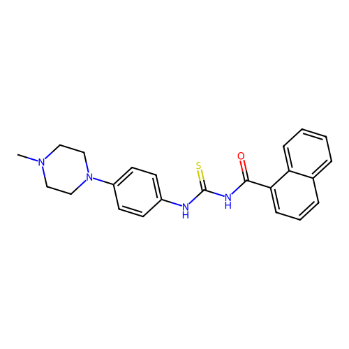N-{[4-(4-methylpiperazin-1-yl)phenyl]carbamothioyl}naphthalene-1-carboxamide structure