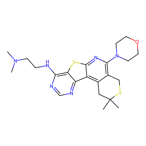 N'-(2,2-Dimethyl-5-morpholin-4-yl-1,4-dihydro-2H-3,7-dithia-6,9,11-triaza-benzo[c]fluoren-8-yl)-N,N-dim ethyl-ethane-1,2-diamine structure
