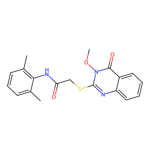 N-(2,6-dimethylphenyl)-2-(3-methoxy-4-oxoquinazolin-2-yl)sulfanylacetamide structure
