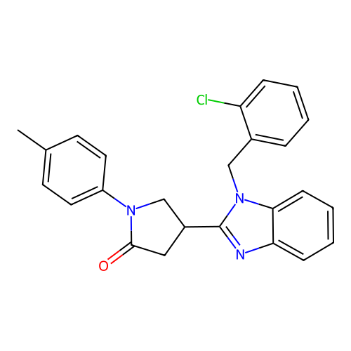 4-[1-(2-chlorobenzyl)-1H-benzimidazol-2-yl]-1-(4-methylphenyl)pyrrolidin-2-one structure