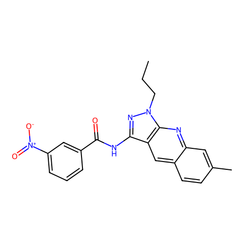 N-(7-methyl-1-propyl-1H-pyrazolo[3,4-b]quinolin-3-yl)-3-nitrobenzamide structure