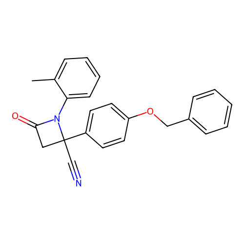 2-(4-Benzyloxy-phenyl)-4-oxo-1-o-tolyl-azetidine-2-carbonitrile structure