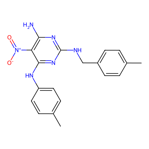 N~2~-(4-methylbenzyl)-N~4~-(4-methylphenyl)-5-nitropyrimidine-2,4,6-triamine structure