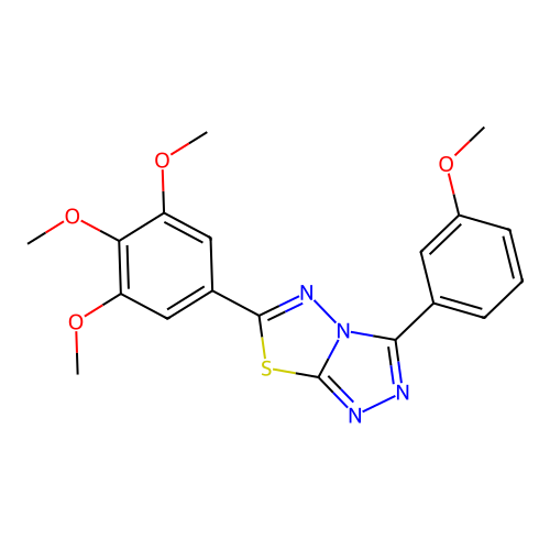 3-(3-methoxyphenyl)-6-(3,4,5-trimethoxyphenyl)-[1,2,4]triazolo[3,4-b][1,3,4]thiadiazole structure