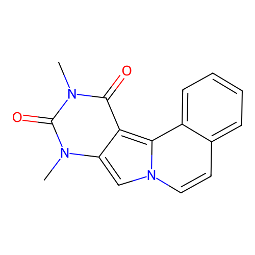 9,11-dimethylpyrimido[5',4':3,4]pyrrolo[2,1-a]isoquinoline-10,12(9H,11H)-dione structure