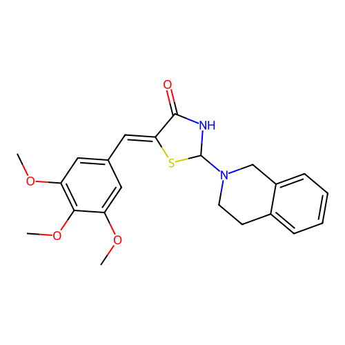 (Z)-2-(3,4-dihydroisoquinolin-2(1H)-yl)-5-(3,4,5-trimethoxybenzylidene)thiazolidin-4-one structure