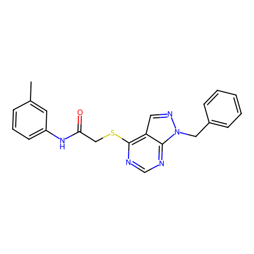 2-((1-benzyl-1H-pyrazolo[3,4-d]pyrimidin-4-yl)thio)-N-(m-tolyl)acetamide structure