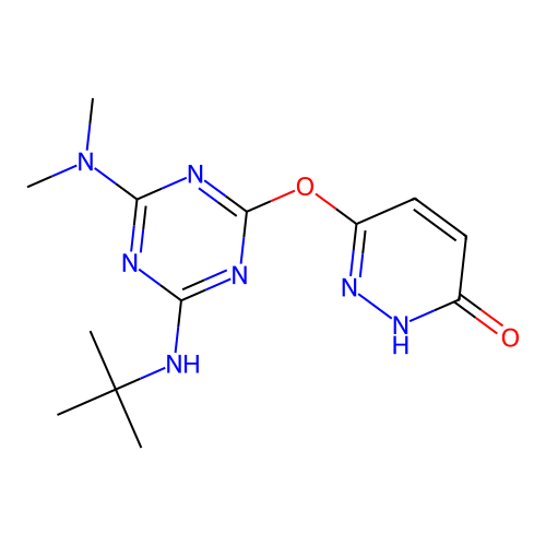 6-((4-(Tert-butylamino)-6-(dimethylamino)-1,3,5-triazin-2-yl)oxy)pyridazin-3-ol structure