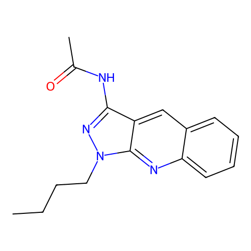 N-(1-butyl-1H-pyrazolo[3,4-b]quinolin-3-yl)acetamide structure