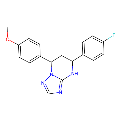5-(4-fluorophenyl)-7-(4-methoxyphenyl)-1,5,6,7-tetrahydro-[1,2,4]triazolo[1,5-a]pyrimidine structure