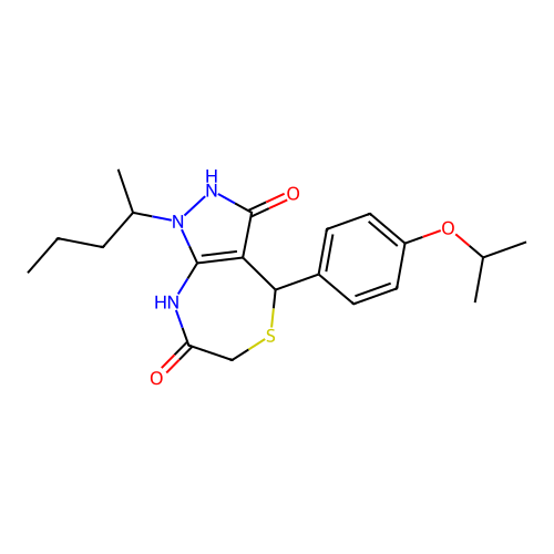 1-pentan-2-yl-4-(4-propan-2-yloxyphenyl)-4,8-dihydro-2H-pyrazolo[3,4-e][1,4]thiazepine-3,7-dione structure