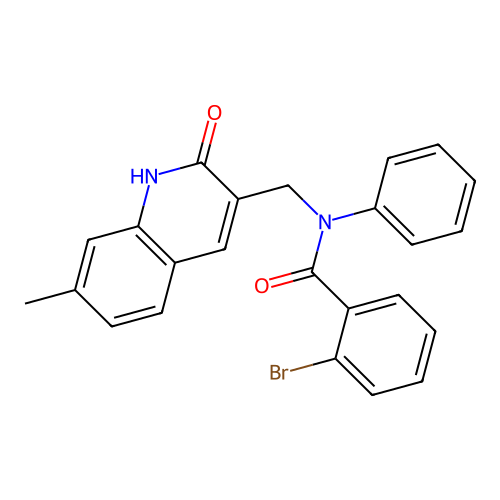 2-bromo-N-((2-hydroxy-7-methylquinolin-3-yl)methyl)-N-phenylbenzamide structure