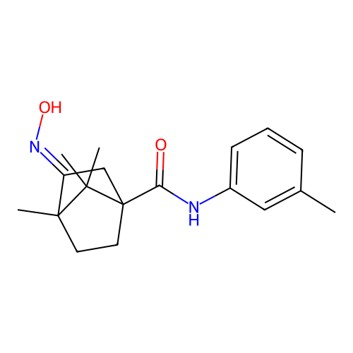 (3-(hydroxyimino)-4,7,7-trimethylbicyclo[2.2.1]heptyl)-N-(3-methylphenyl)carbo xamide structure