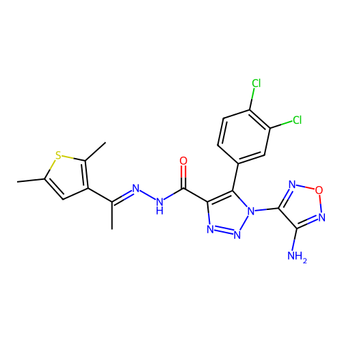 C19H16Cl2N8O2S structure