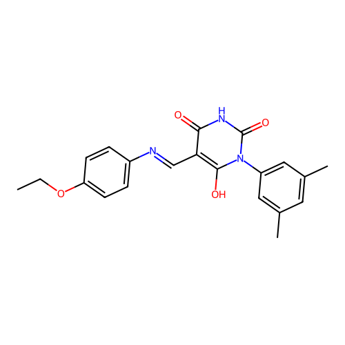 (5Z)-1-(3,5-dimethylphenyl)-5-[(4-ethoxyanilino)methylidene]-1,3-diazinane-2,4,6-trione structure