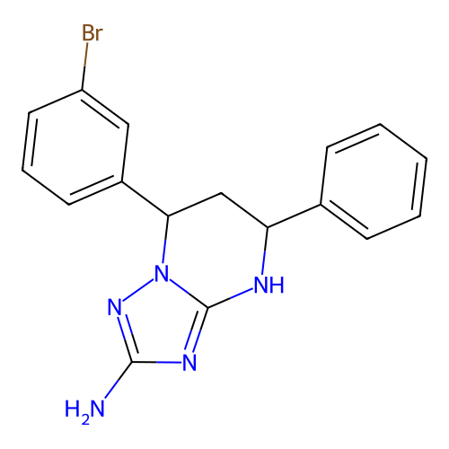 7-(3-bromophenyl)-5-phenyl-4,5,6,7-tetrahydro[1,2,4]triazolo[1,5-a]pyrimidin-2-amine structure