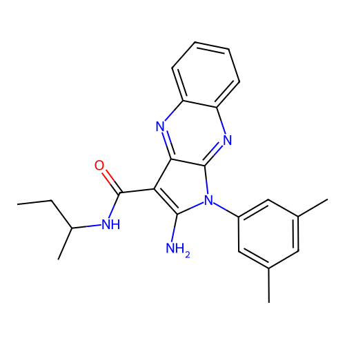2-amino-N-(butan-2-yl)-1-(3,5-dimethylphenyl)-1H-pyrrolo[2,3-b]quinoxaline-3-carboxamide structure