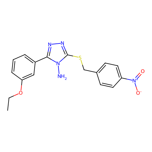 5-(3-Ethoxyphenyl)-3-[(4-nitrophenyl)methylthio]-1,2,4-triazole-4-ylamine structure