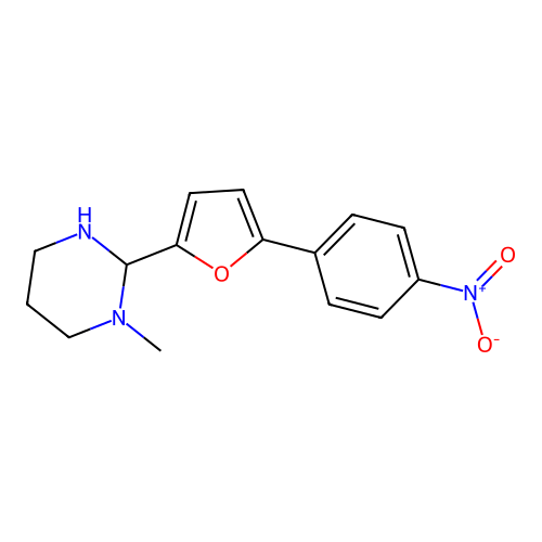 1-Methyl-2-[5-(4-nitrophenyl)furan-2-yl]hexahydropyrimidine structure
