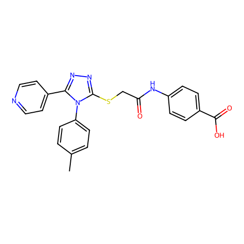 4-[[2-[[4-(4-methylphenyl)-5-pyridin-4-yl-1,2,4-triazol-3-yl]sulfanyl]acetyl]amino]benzoic Acid structure