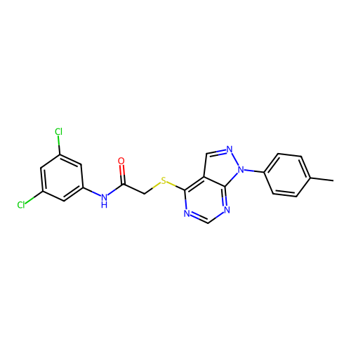 N-(3,5-dichlorophenyl)-2-((1-(p-tolyl)-1H-pyrazolo[3,4-d]pyrimidin-4-yl)thio)acetamide structure