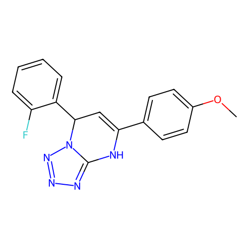 7-(2-Fluorophenyl)-5-(4-methoxyphenyl)-4,7-dihydrotetrazolo[1,5-a]pyrimidine structure