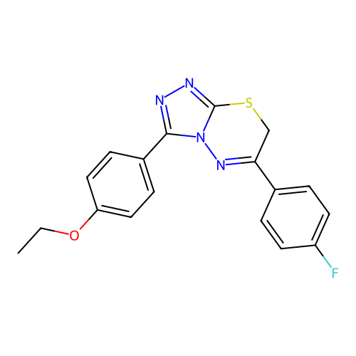 3-(4-ethoxyphenyl)-6-(4-fluorophenyl)-7H-[1,2,4]triazolo[3,4-b][1,3,4]thiadiazine structure