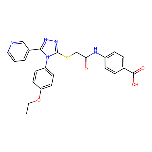 4-[[2-[[4-(4-ethoxyphenyl)-5-pyridin-3-yl-1,2,4-triazol-3-yl]sulfanyl]acetyl]amino]benzoic Acid structure