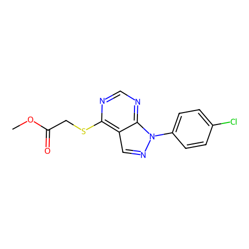 Methyl 2-[1-(4-chlorophenyl)pyrazolo[3,4-d]pyrimidin-4-yl]sulfanylacetate structure
