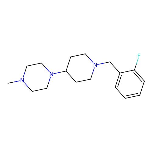 1-[1-(2-Fluorobenzyl)piperidin-4-yl]-4-methylpiperazine structure