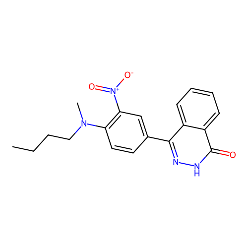 4-{4-[butyl(methyl)amino]-3-nitrophenyl}phthalazin-1(2H)-one structure