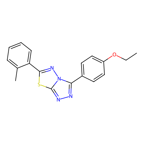 3-(4-Ethoxyphenyl)-6-(2-methylphenyl)[1,2,4]triazolo[3,4-b][1,3,4]thiadiazole structure