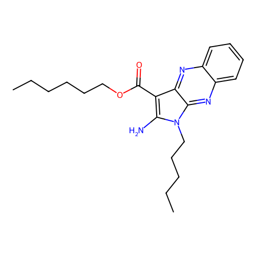hexyl 2-amino-1-pentyl-1H-pyrrolo[2,3-b]quinoxaline-3-carboxylate structure