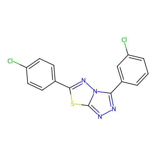 3-(3-Chlorophenyl)-6-(4-chlorophenyl)-[1,2,4]triazolo[3,4-b][1,3,4]thiadiazole structure