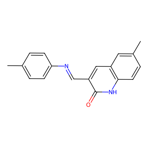 (E)-6-methyl-3-((p-tolylimino)methyl)quinolin-2-ol structure
