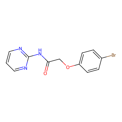 2-(4-bromophenoxy)-N-(pyrimidin-2-yl)acetamide structure