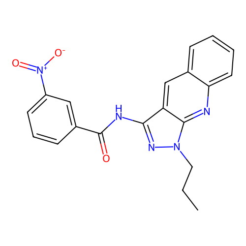 3-nitro-N-(1-propyl-1H-pyrazolo[3,4-b]quinolin-3-yl)benzamide structure