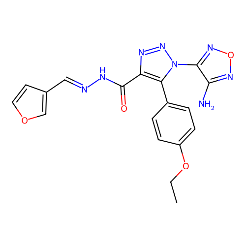 (E)-1-(4-amino-1,2,5-oxadiazol-3-yl)-5-(4-ethoxyphenyl)-N'-(furan-3-ylmethylene)-1H-1,2,3-triazole-4-carbohydrazide structure