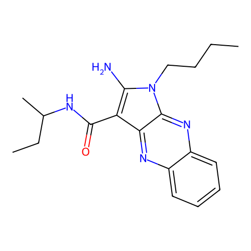 2-amino-N-(butan-2-yl)-1-butyl-1H-pyrrolo[2,3-b]quinoxaline-3-carboxamide structure