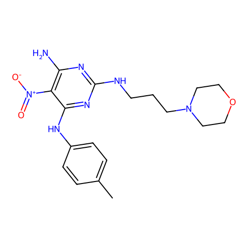 N-(3-Morpholin-4-yl-propyl)-5-nitro-N'-p-tolyl-pyrimidine-2,4,6-triamine structure