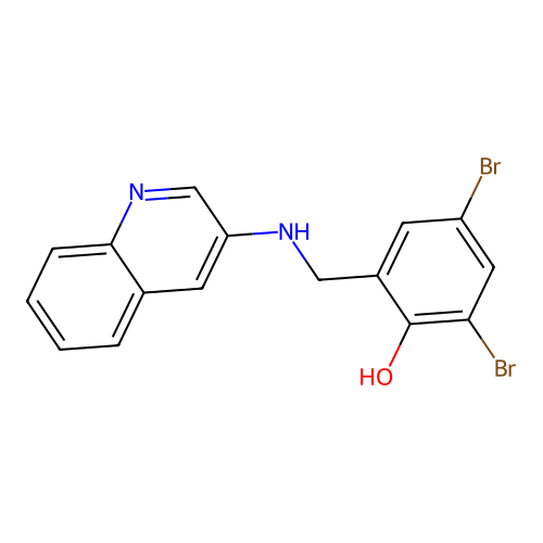 2,4-Dibromo-6-[(quinolin-3-ylamino)methyl]phenol structure