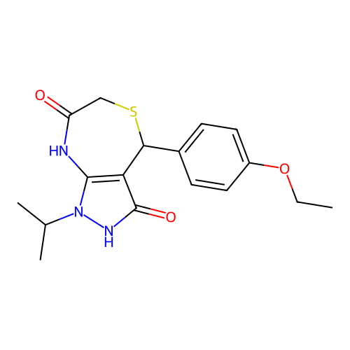 4-(4-ethoxyphenyl)-1-propan-2-yl-4,8-dihydro-2H-pyrazolo[3,4-e][1,4]thiazepine-3,7-dione structure