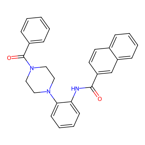 N-{2-[4-(phenylcarbonyl)piperazin-1-yl]phenyl}naphthalene-2-carboxamide structure