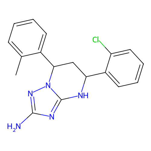 5-(2-chlorophenyl)-7-(2-methylphenyl)-4,5,6,7-tetrahydro[1,2,4]triazolo[1,5-a]pyrimidin-2-amine structure