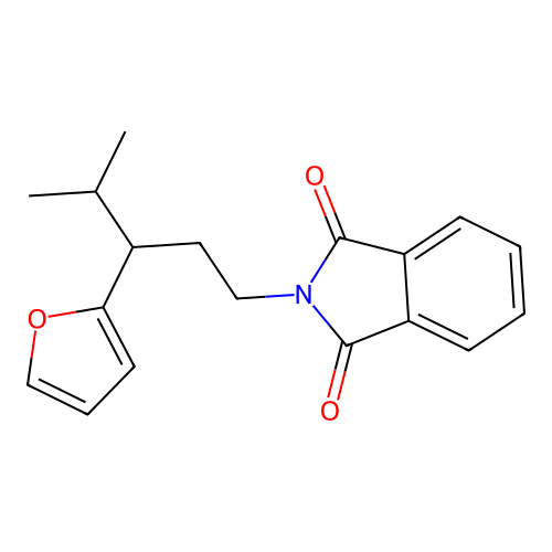 2-[3-(Furan-2-yl)-4-methylpentyl]isoindole-1,3-dione structure