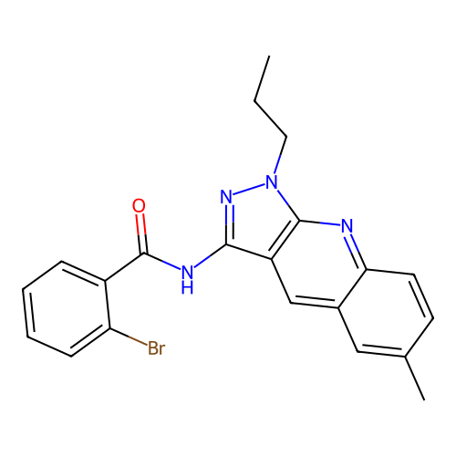2-bromo-N-(6-methyl-1-propyl-1H-pyrazolo[3,4-b]quinolin-3-yl)benzamide structure