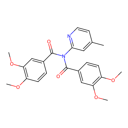 N-(3,4-dimethoxybenzoyl)-3,4-dimethoxy-N-(4-methylpyridin-2-yl)benzamide structure