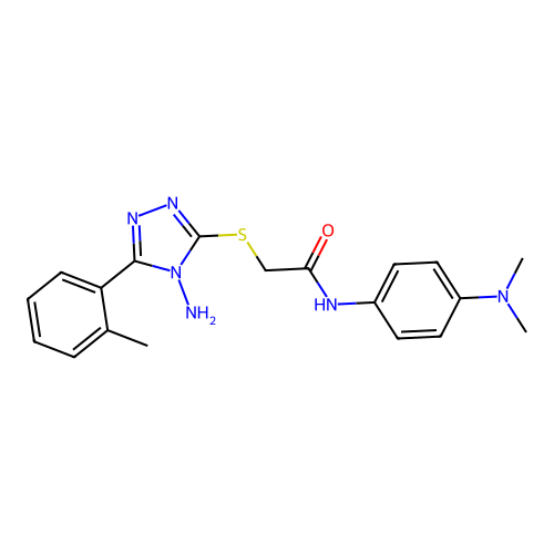 2-((4-amino-5-(o-tolyl)-4H-1,2,4-triazol-3-yl)thio)-N-(4-(dimethylamino)phenyl)acetamide structure