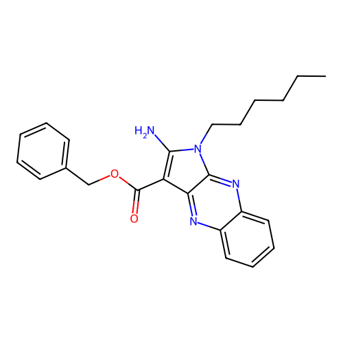 benzyl 2-amino-1-hexyl-1H-pyrrolo[2,3-b]quinoxaline-3-carboxylate structure