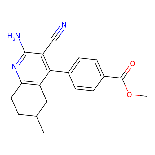Methyl 4-(2-amino-3-cyano-6-methyl-5,6,7,8-tetrahydroquinolin-4-yl)benzoate structure
